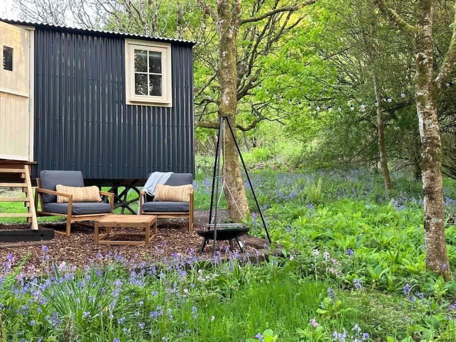 Cornwall Woodland Shepherd'S Hut - Dennis Hut Bodmin Esterno foto